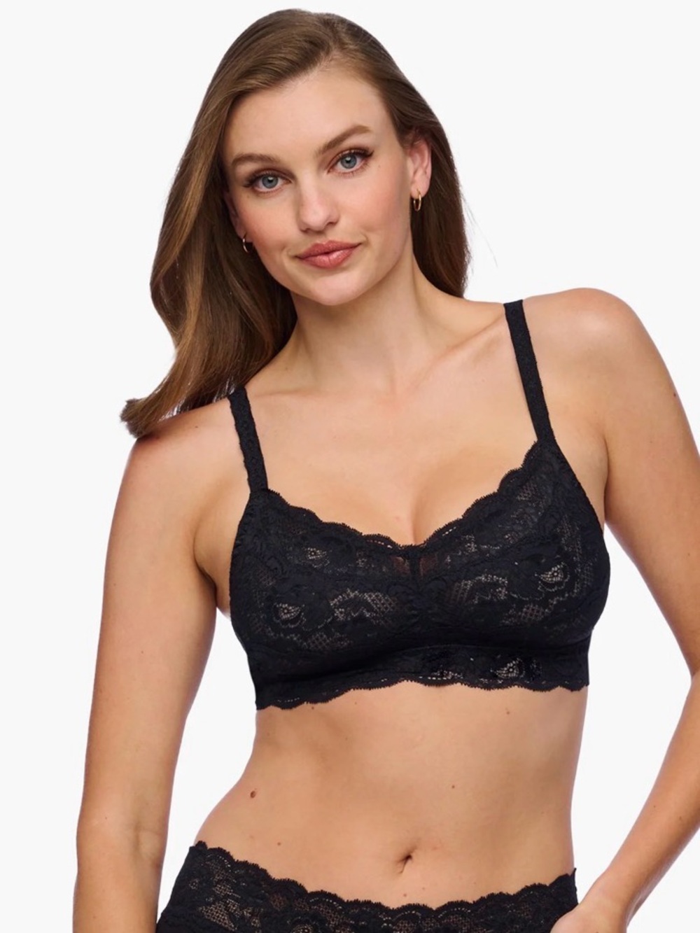 Cosabella Never Say Never Black Lace Curvy Bralette -size medium